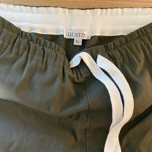 Gustin green cotton pants L NWT